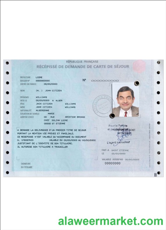 French residence permit (carte de séjour)